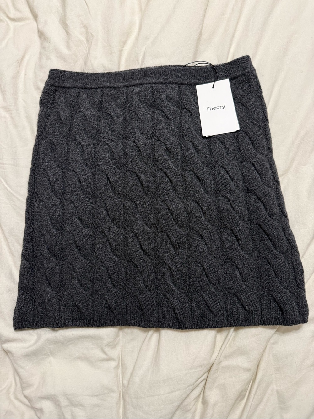 NWT Theory Cable Knit Wool and Cashmere Miniskirt